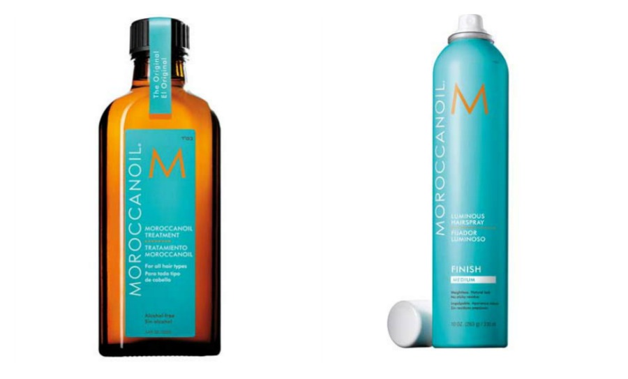 Τα star products των hair looks: το εκπληκτικό έλαιο Moroccanoil Treatment και το spray για κράτημα και λάμψη Moroccanoil Luminous Hairspray, Medium